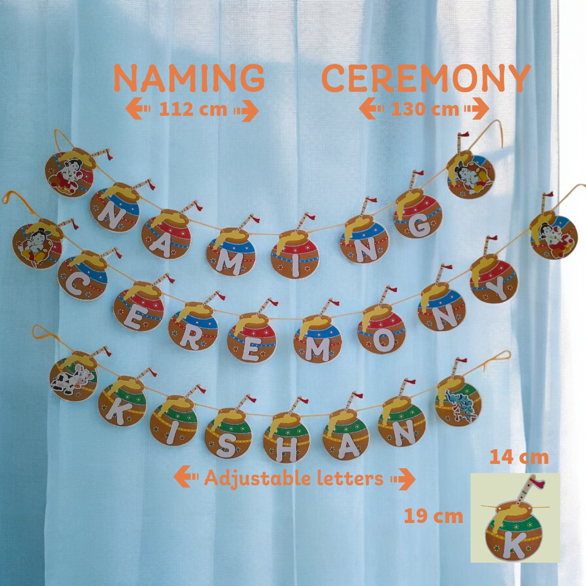 Partybus – Little Krishna Themed Naming Ceremony Banner with Name