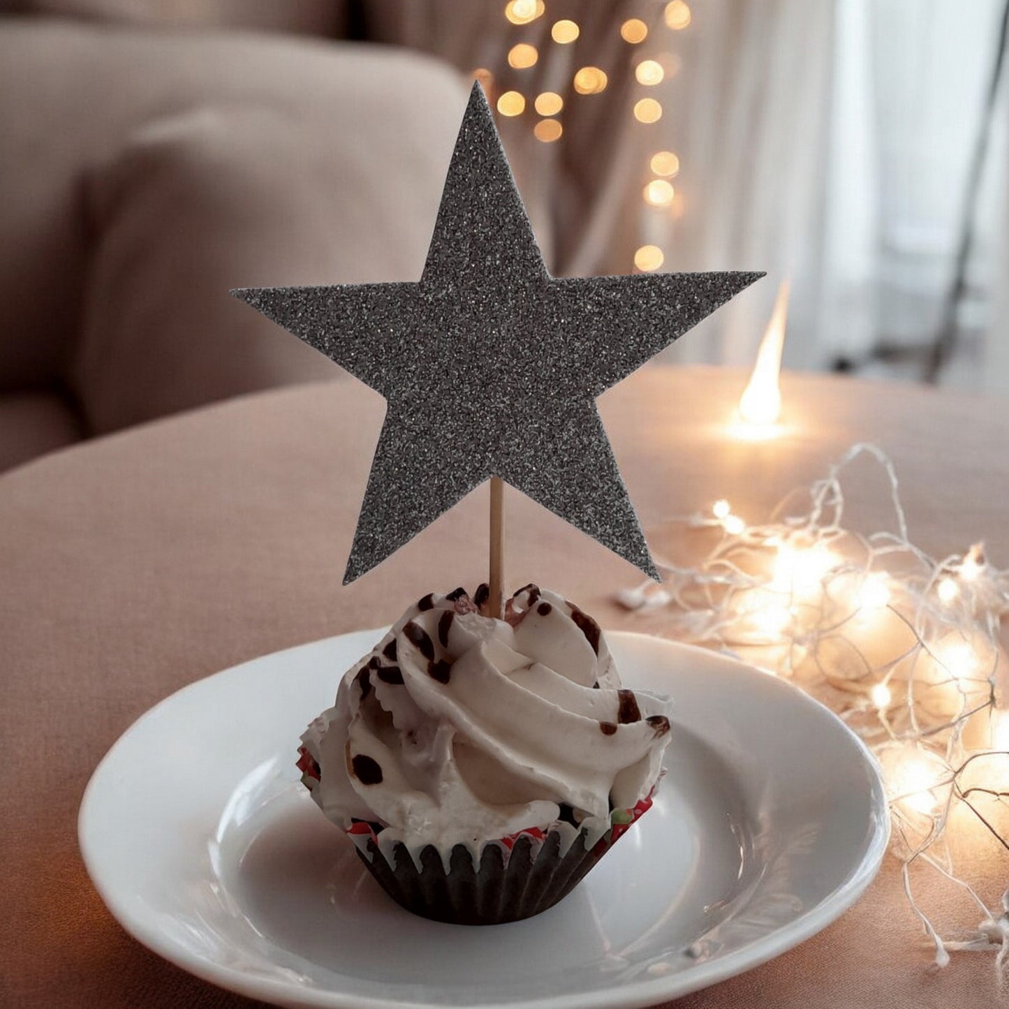 Partybus - Cupcake Topper Star Glitter