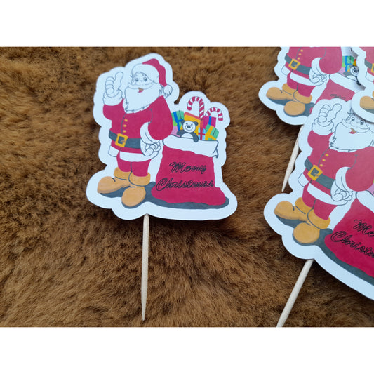 Partybus - Christmas cupcake topper – Santa & Jingle Bells