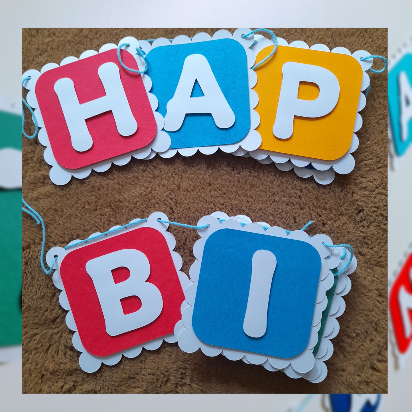 Partybus - Vibrant Multi Colours Happy Birthday Banner | Colourful Happy Birthday Banner | Happy Birthday Name Banner | Custom Name Birthday Banner