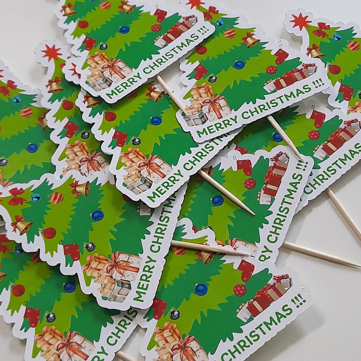 Partybus – Christmas Tree Merry Christmas cupcake topper