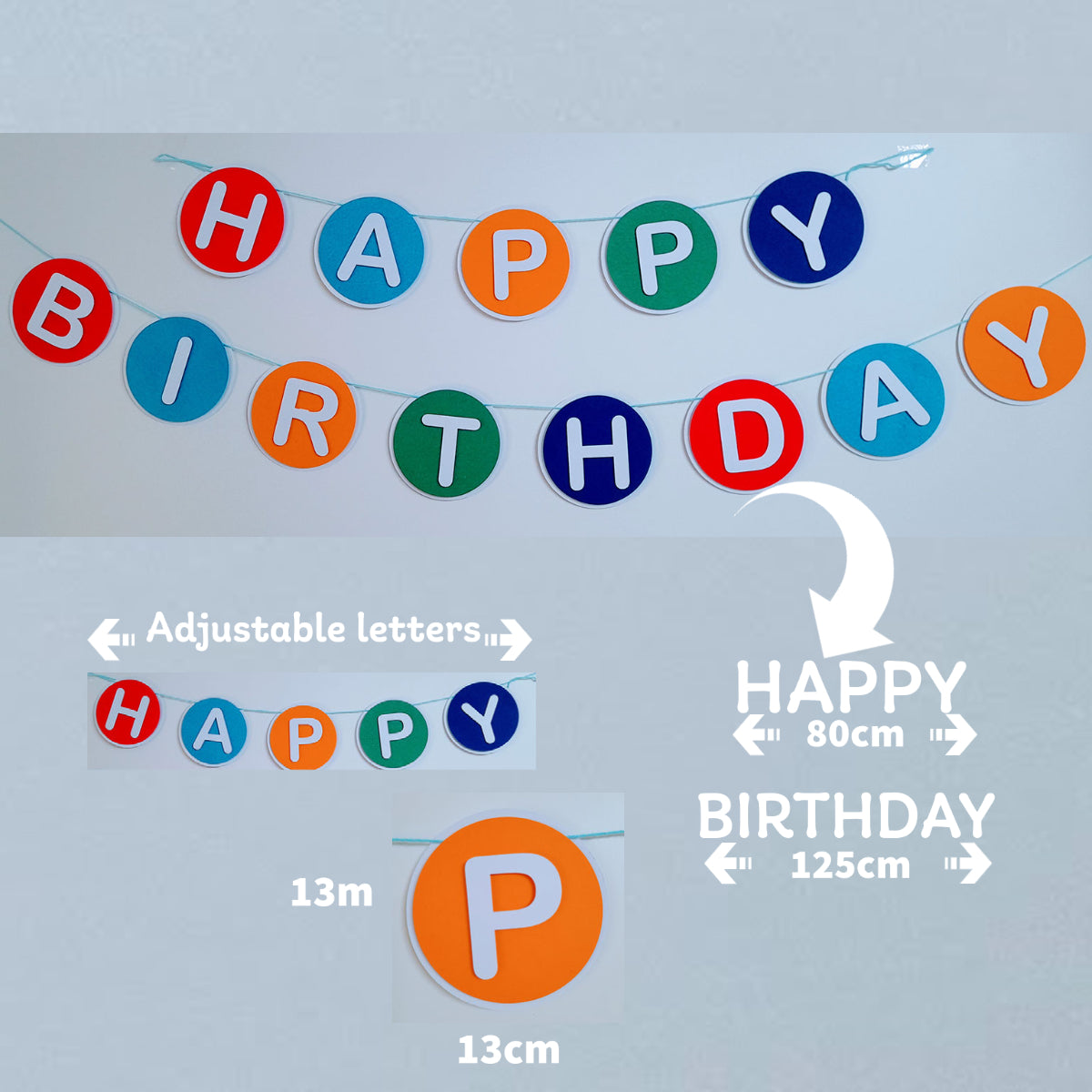 Partybus - Colourful Happy Birthday Banner | Vibrant colours Happy Birthday Banner | Happy Birthday Name Banner