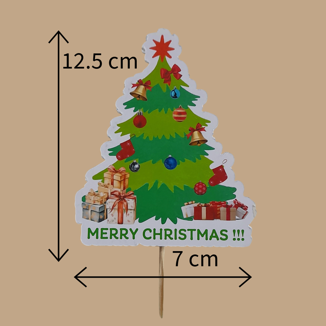 Partybus – Christmas Tree Merry Christmas cupcake topper
