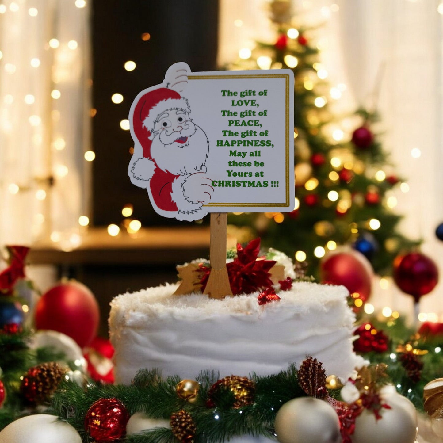 Partybus – Santa wishes Christmas Cake Topper