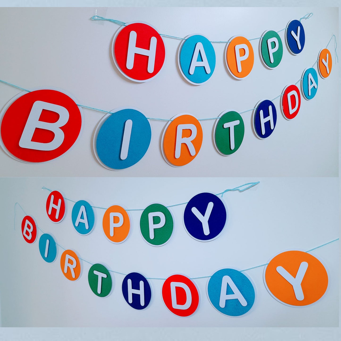 Partybus - Colourful Happy Birthday Banner | Vibrant colours Happy Birthday Banner | Happy Birthday Name Banner