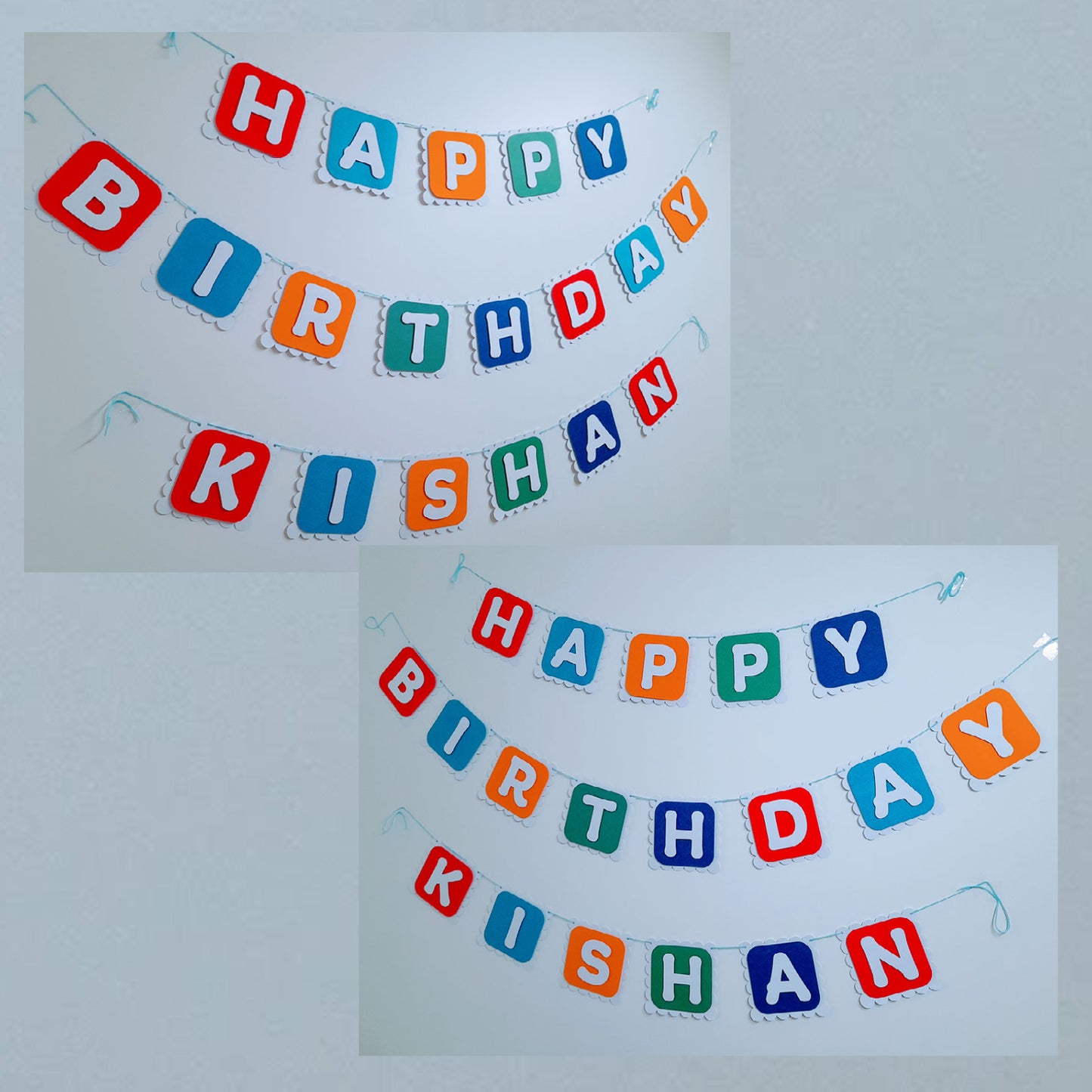 Partybus - Vibrant Multi Colours Happy Birthday Banner | Colourful Happy Birthday Banner | Happy Birthday Name Banner | Custom Name Birthday Banner