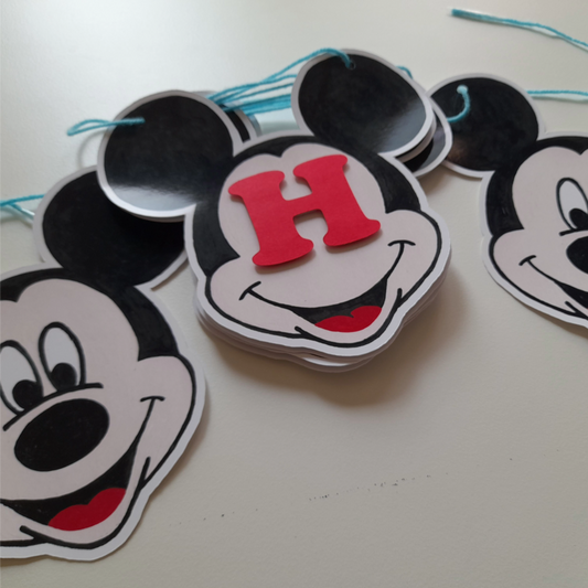 Partybus – Mickey Mouse Themed Happy Birthday Banner with name