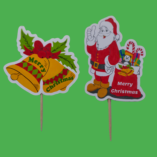 Partybus - Christmas cupcake topper – Santa & Jingle Bells