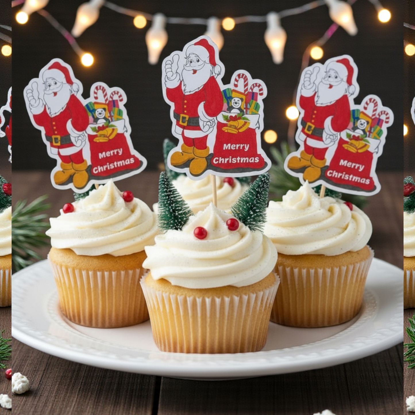 Partybus – Christmas cupcake topper – Santa